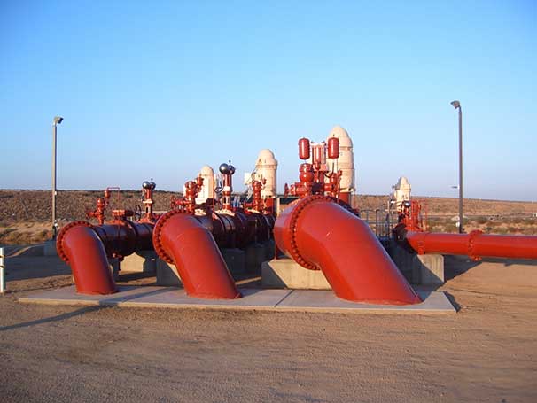 Tilting Disc Check Valve being used at a raw water pumping station in Bakersfield, CA